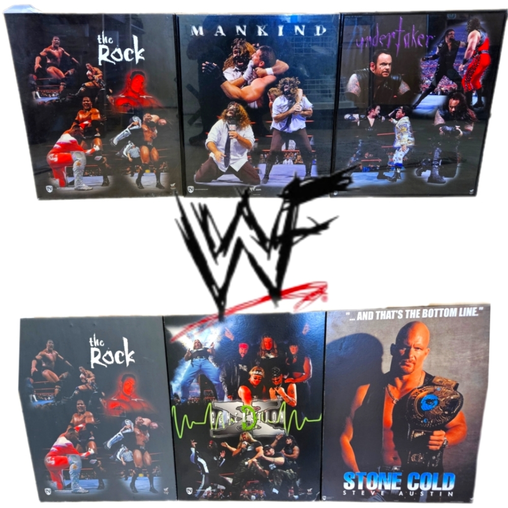 VINTAGE WWE FRAMED/PLAQUE POSTERS